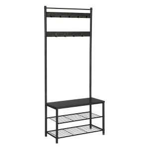 Hall Tree Entryway Bench with Shoe Storage and Hooks 4-in-1 Coat and Shoe Rack