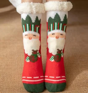 Meias de Inverno Quentes de Lã Fofas de Acrílico Confortáveis para o Natal em Cabana de Sherpa para Uso Interno