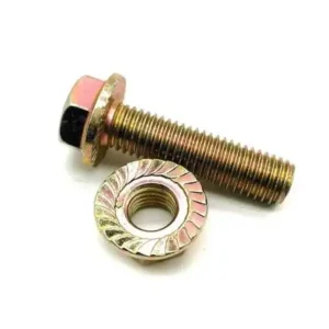 China Suppliers Factory Yellow Zinc Plated Hex Flange Bolt DIN 6921 - Carbon Steel, Alloy, Stainless, Brass Options