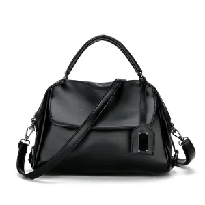 Nueva bolsa de médico de piel de aceite retro para mujeres; bolso grande S