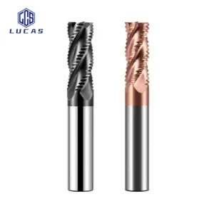 Lucas OEM Tungsten Carbide End Mill 4 Flutes HRC55 AlTin/Uncoated CNC Milling Cutter for Metalworking