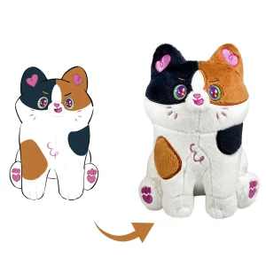 Custom Plush Animal Toys Three Flowers Cat Stuffed Toy for Kids Gifts Personalised Cat Teddy Clone Stuffed Pets