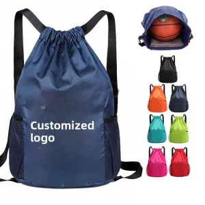 Custom Logo Drawstring Bag for Gym Sports Polyester Multipurpose Cinch Sack Pack for Heat Vinyl and Tie Dye Pull String Sacks