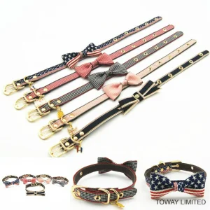 Design Cute Bandanas with Leashse Fashion Pet Bows Collars