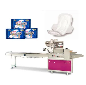Full Automatic Horizontal Wrapping Flow Machine Food Grade Sanitary Pads Napkins Multifunctional High Productivity Foil Pouch