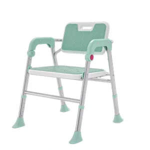 Aluminium Foldable Bathroom Furniture Stool Shower Chair with Armrest
