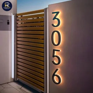 Outdoor Backlit Stainless Steel Luminous Hotel Numbers Modern Led House Numbers