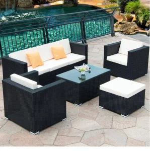 Chaise longue à double balancement en aluminium pour jardin