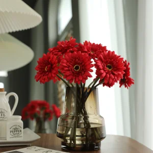 Wholesale Single Short Stem Silk Chrysanthemum Artificial Sunflowers for Home Vase Decoration