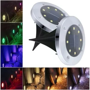 مصباح أرضي شمسي مزخرف للحديقة مضاء لأرضية الفناء أقراص LED