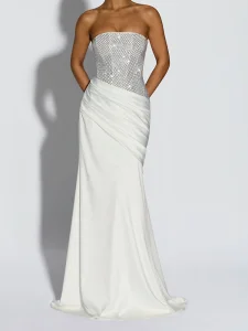 Custom Luxury Sequin Satin Mermaid Dress