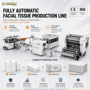 Facial Tissue Production Line Manufacturer Fully Automatic Tissue Paper Folding Machine Heavy Duty Soft Pack Wrapping Machinery