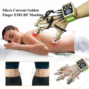 Microcurrent Golden Finger Facial Lifting Device Infrared EMS RF Skin Tightening Magic Golden Finger Massage Machine
