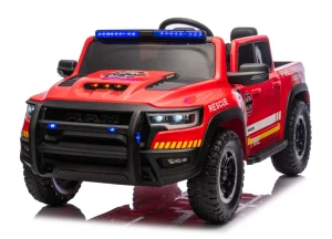 24V Licensed RAM 1500 Rho Fire Rescue Super Truck Ride on Car
