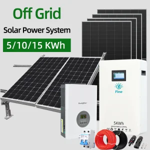 JEESENG Factory Price 3kW Home Off-grid Solar Power System Complete Kit Monocrystalline 580W Panels PWM LiFePO4 Battery
