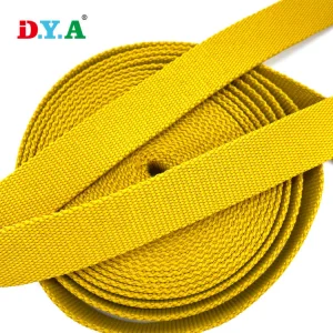 Custom Width Yellow Heavy Duty Polypropylene Strapping Ppwebbing Tape for Bag Strap Sling