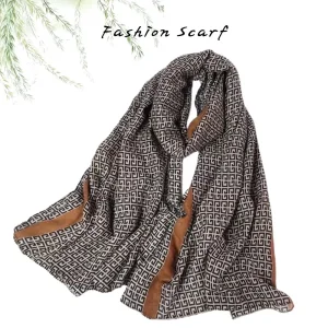 Elegant Soft Polyester Printed Hijab Scarf Muslim Headscarf Chiffon Snood for Women
