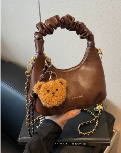 Women's Luxury Half-Moon Pleated Wander Underarm Handbag