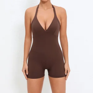 High Quality Women's Compression Yoga Jumpsuit Backless High Waist Activewear One Piece Gym Romper