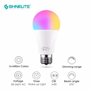 Hot Sale Smart 7W E26/E27/B22 RGB Smart WiFi LED Light Bulb