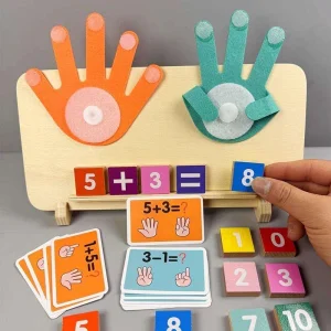 Early Educational Learning Children Math Teaching Aids Finger Hand Counting Game Toys for Kids Mathematics Wooden Toy