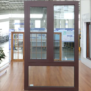 Aluminium Wooden Casement Window with Mosquito Screen