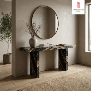 Modern Console Table Sintered Stone Top and Legs Entryway Table for Hallway