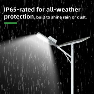 Professional 150W Solar Street Light Tower, Commercial Grade Outdoor LED Solar Light for Road, Park, Large Area Illumination