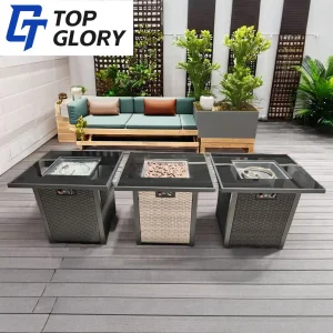 Rattan Fire Pit Table