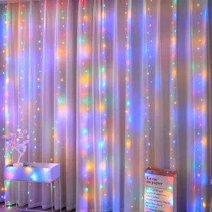 Produtos de Decoração Personalizados de Alta Qualidade para Natal, Luzes de Cortina com Guirlanda, Ornamentos de Papai Noel para Pátio