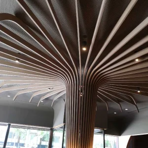 3D Round Art Aluminum Column Wall Facade Custom Metal Panel External Cladding