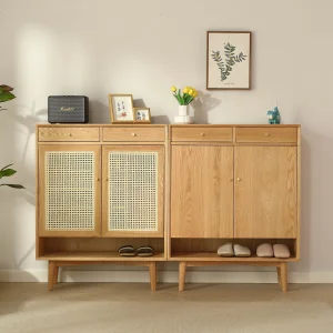 Oak Wood Shoes Cabinet