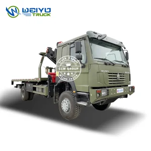 HOWO 4X4 off-Load Heavy Duty Truck with Crane 8t 8tonns Cargo Truck Mounted Folding Arm Crane for Construction Using Machine