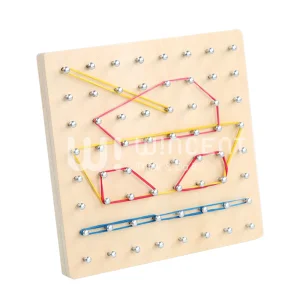 Wooden Geoboard Mathematical Geometry Shape Pattern Rubber Band Montessori Educational Toy Preschool Learning Fine Motor
