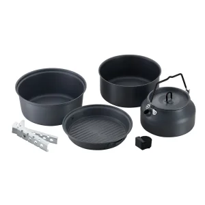 High Quality 6PCS Hard Anodized Aluminum Camping Cookware Set Outdoor Non Stick Cooking Pot Sets