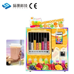 Commercial high-yield coin-operated automatic vending machine for fruits and protein powder smoothies