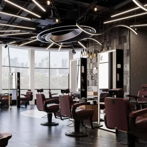 Modern Commercial Design Barber Shop Interior Decoration Solution