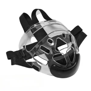 Kids Transparent Taekwondo Mask Removable Protective Training Face Head Gear