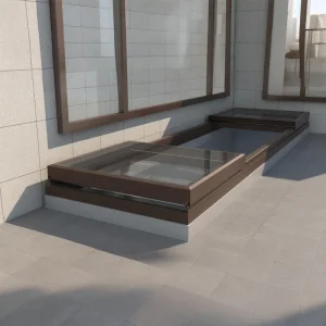 Contemporary Aluminum Electric Sliding Skylight Sunshade System Daylight Control Skylight
