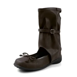 Best 2025 Custom Ballet Wedge Heel Mid-Calf Buckle Boots - Kigali Youth Market