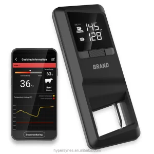 Tuya Digital Bluetooth Wireless Meat Thermometer 170M Range with Backlight Remote and Stainless Steel Probe Metal Construction