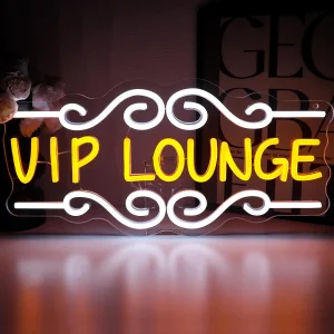 VIP Lounge Neon Sign 2700K Warm White Dimmable IP65 Rated Acrylic Lamp for Wall Decor Bar Hotel Cafe Nightclub Man Cave Home