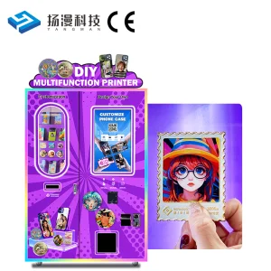 Customized Badge Banknote Payment Vertical Type OEM ODM DIY Fridge Magnet Printing Vending Machine Self-service Unattended