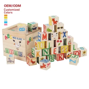 6 In1 Set ABC Letters DIY Wooden Toys Building Block Learning Shape Recognition Animal Cognition Juguetes for Kids Children