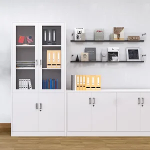 Office Storage Cabinet Sliding Door with Smooth Surface  Metal Storage Cabinet Steel-made School Filing Cabinet