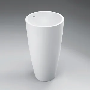 Acrylic Solid Surface Bathroom Artificial Stone Resin Freestanding Pedestal Sink