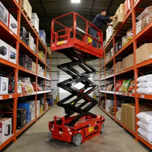 CE Certified Self Moving Scissor Lift for Aircraft Hangar Maintenance