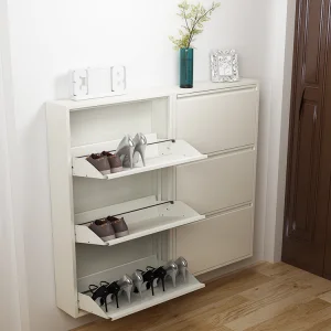 12 Pairs Home Shoe Rack Cabinet Furniture Wall Mount Metal Shoe Storage Shelf Organizer