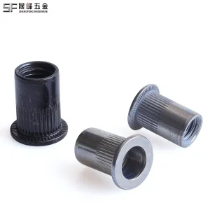 M3-M12 Metric/Imperial Zinc Plated Zinc-Nickel Alloy Flat Headed Knurled Body Rivet Nuts Open End Fastening