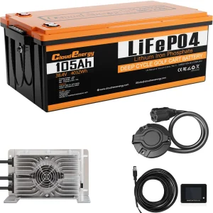 Cloudenergy GF36V-105AH Battery with Charger for Golf Carts &amp; Electric Forklifts 5-Year Warranty 6000 Cycles